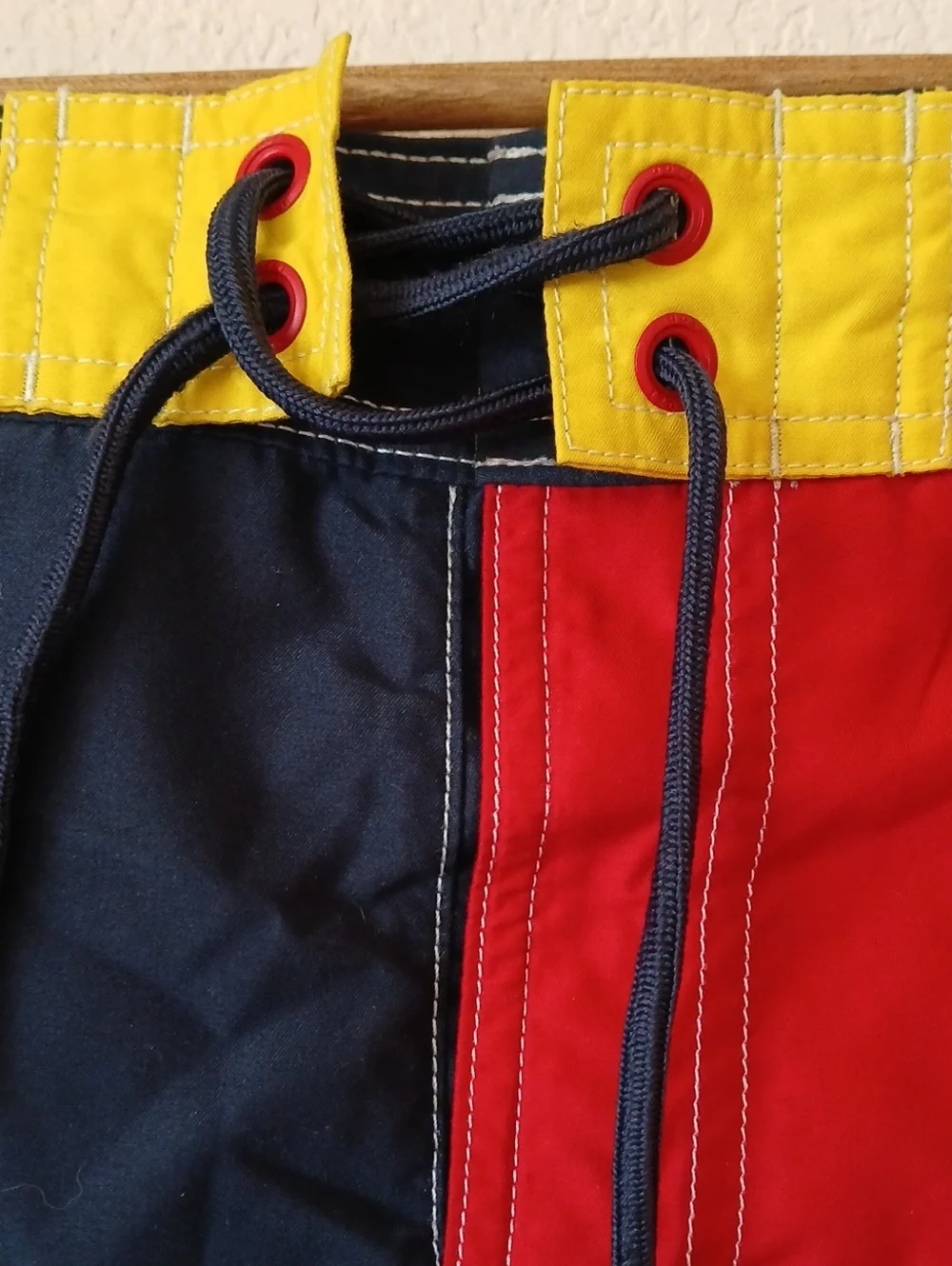 Izod Blue Red Yellow Color Block Boardshorts Swim Trunks For Men